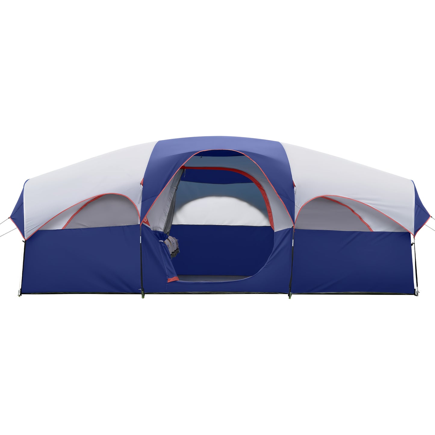 Camping Tent 8 People, Easy To Set Up, Portable Large-capacity Tent, And Windproof, Double-layer, Large Mesh Window, Spacer Curtain, Suitable For Friends Camping Party And Other Scenes (Blue)