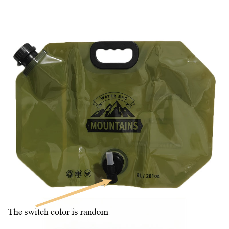 [Portable Water Bag] Thickened Foldable 8L/28oz PE Portable Water Bag with Faucet | Rectangular Design, Suitable for Outdoor Enthusiasts, Camping, Hiking, and Travel