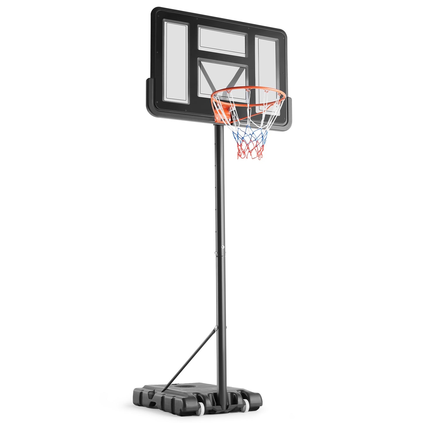 Basketball Hoop- Basketball Hoop Outdoor 6.1-10FT Adjustable Height, Basketball 44 Inch Shatterproof Backboard/Shock Absorbent Rim, Fillable Base, 2 Wheels for Backyard/Driveway