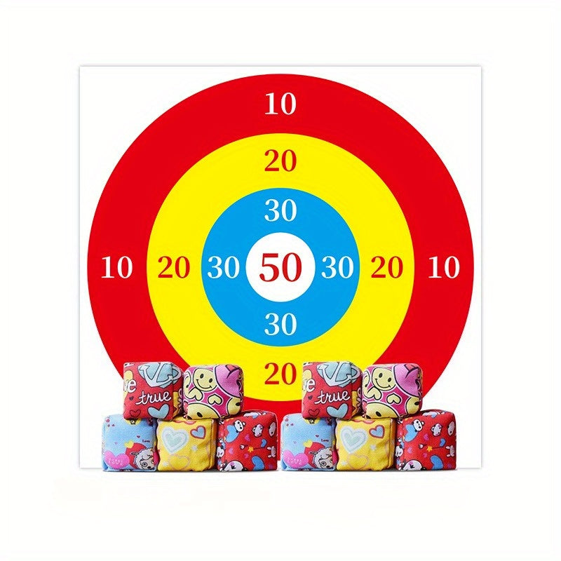 [Fun Sandbag Throwing Game] Fun Sandbag Throwing Target Floor Game Set with 10/5 Random Pattern and Color Bags - Perfect for Outdoor Yard, Camping, Birthday Parties, Family Entertainment, Team Building, Festive Gatherings, Ho