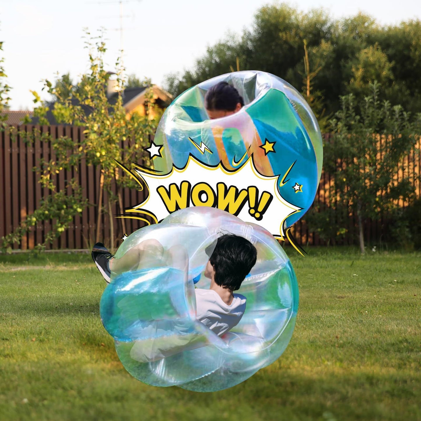 2pcs Bumper Sumo Ball Inflatable Bumper Balls for Adults Bumper Bubble Soccer Balls for Adults Sumo Football Zorb Human Hamster Ball Body for Outdoor Team Gaming Play Sport 47.5inch