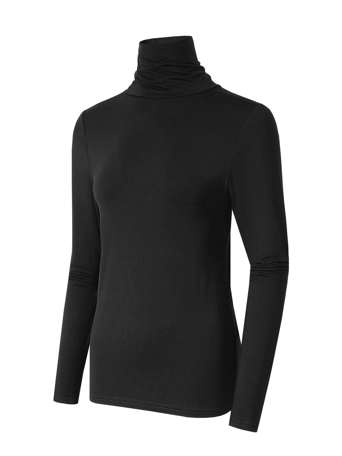 3 Packs Long Sleeve TurtleNeck T-Shirts, Casual Top for Spring & Fall, Women's Clothing