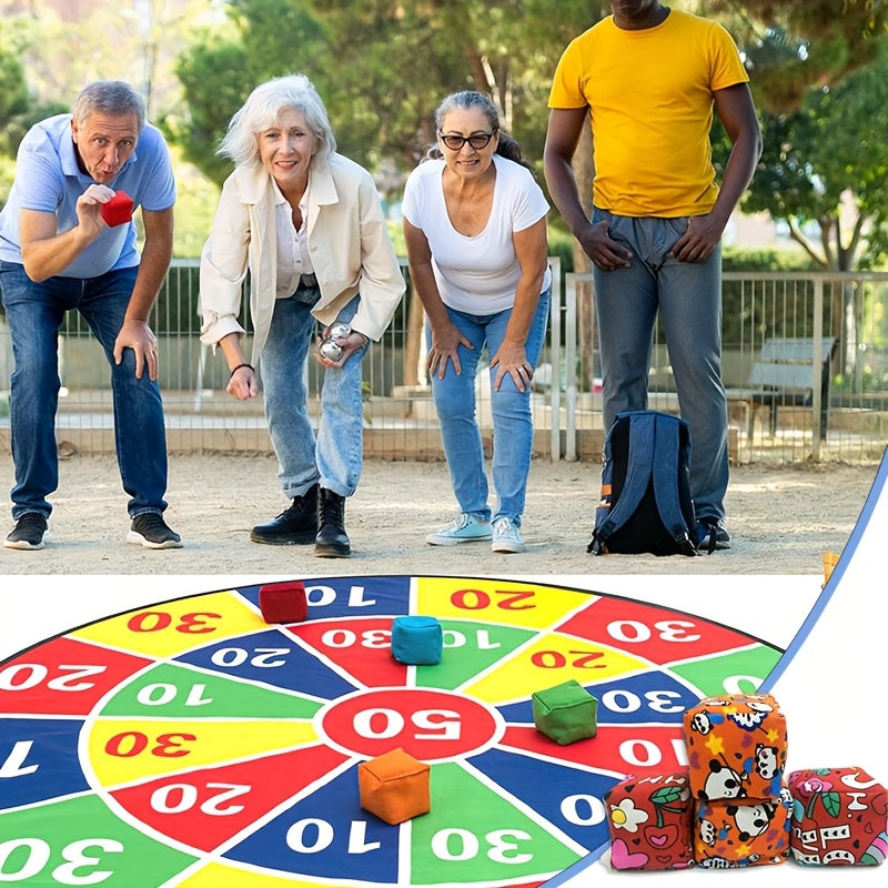 [Fun Sandbag Throwing Game] Fun Sandbag Throwing Target Floor Game Set with 10/5 Random Pattern and Color Bags - Perfect for Outdoor Yard, Camping, Birthday Parties, Family Entertainment, Team Building, Festive Gatherings, Ho