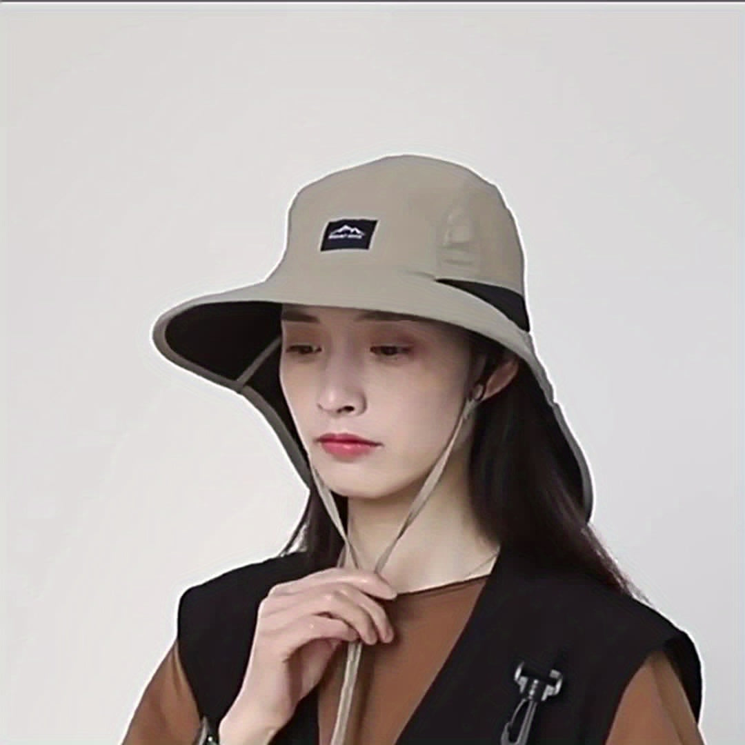 [Breathable Sun Hat] Breathable Polyester 1pc Men's Sun Hat | Perfect for Fishing, Hiking, and Camping - Available in Khaki, Black, Navy Blue, 3 Different Colors, Hand Washable