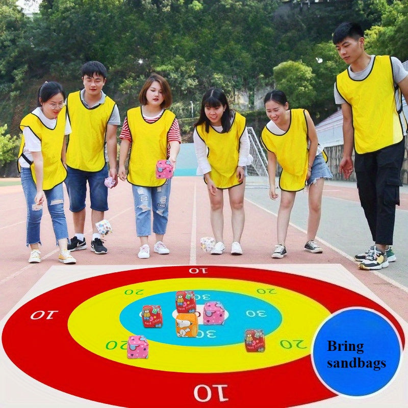 [Fun Sandbag Throwing Game] Fun Sandbag Throwing Target Floor Game Set with 10/5 Random Pattern and Color Bags - Perfect for Outdoor Yard, Camping, Birthday Parties, Family Entertainment, Team Building, Festive Gatherings, Ho