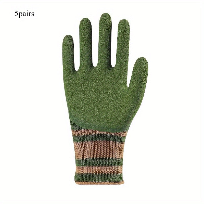 [Stab-Proof Gardening Gloves] 5 Pairs of Lightweight, Stab-Proof Gardening Gloves | Rubber Material, Wear-Resistant, Easy to Clean, Ideal for Flower Gardening and Landscape Planting