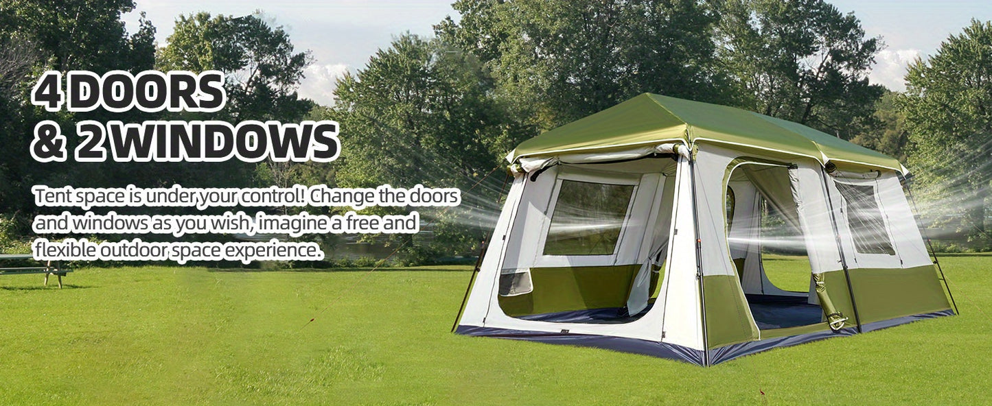 4-10 Person Instant Tent | Family Large Pop-up Camping Tent, 60s Easy Setup, High Quality Glamping Cabin with Carry Bag for Outdoor Activities, 4 Season