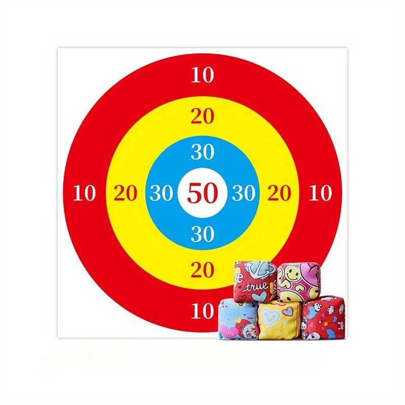 [Fun Sandbag Throwing Game] Fun Sandbag Throwing Target Floor Game Set with 10/5 Random Pattern and Color Bags - Perfect for Outdoor Yard, Camping, Birthday Parties, Family Entertainment, Team Building, Festive Gatherings, Ho
