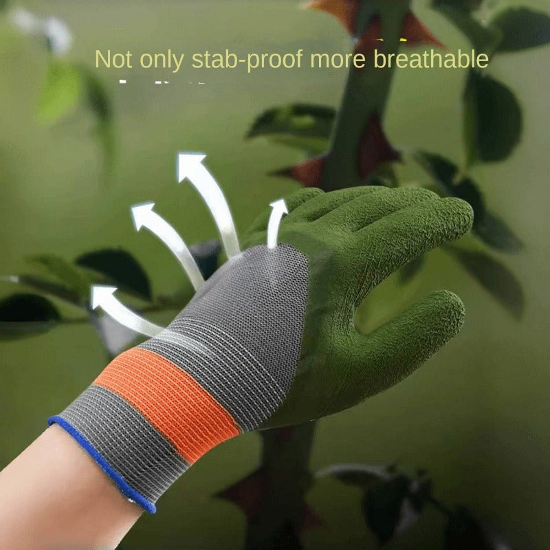 [Stab-Proof Gardening Gloves] 5 Pairs of Lightweight, Stab-Proof Gardening Gloves | Rubber Material, Wear-Resistant, Easy to Clean, Ideal for Flower Gardening and Landscape Planting