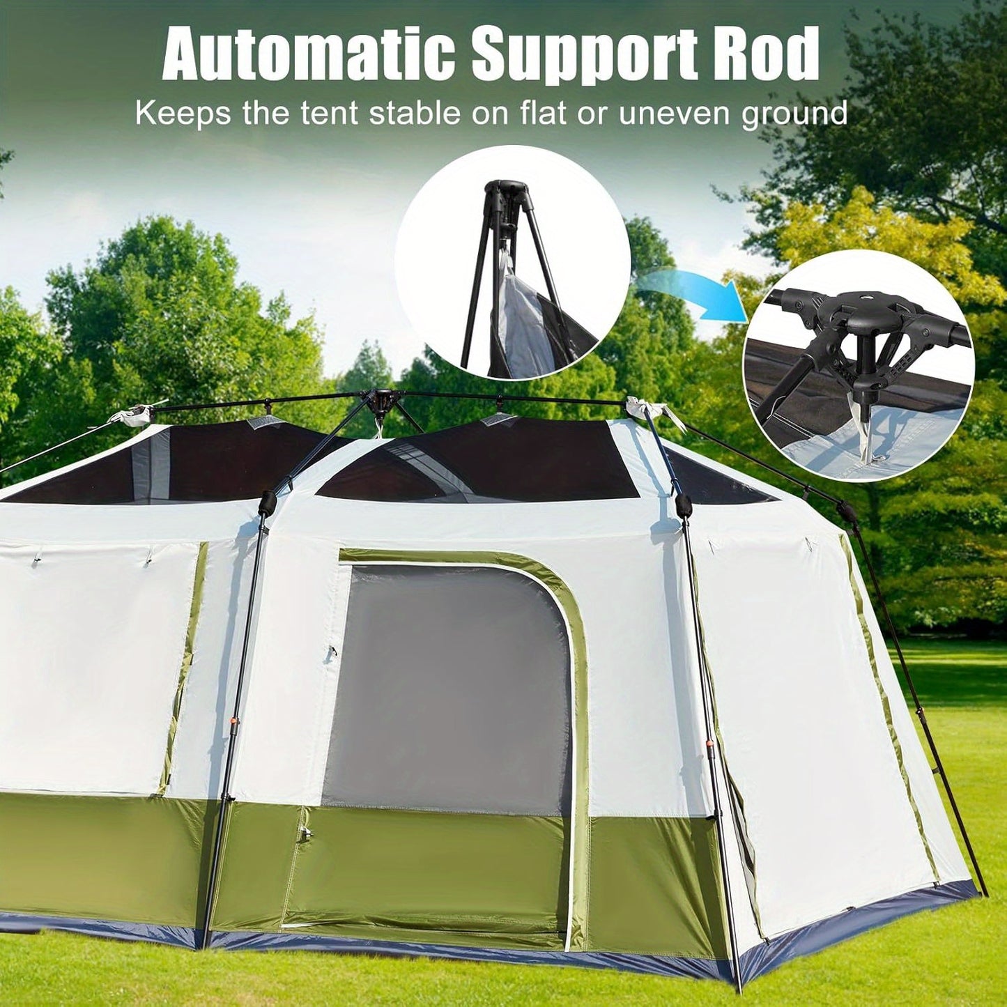 4-10 Person Instant Tent | Family Large Pop-up Camping Tent, 60s Easy Setup, High Quality Glamping Cabin with Carry Bag for Outdoor Activities, 4 Season