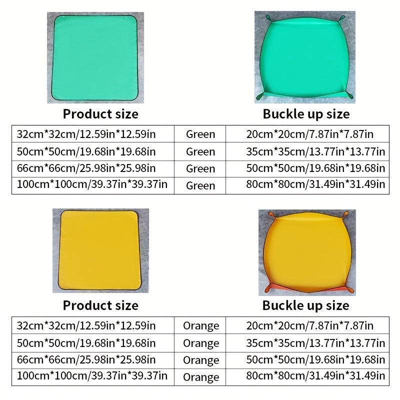 [Waterproof Gardening Mat] Durable Waterproof Gardening Mat - 32x32cm Green Circular Mat with Handles for Soil Changing, Ideal for Succulents, Flowers, and Vegetable Gardening