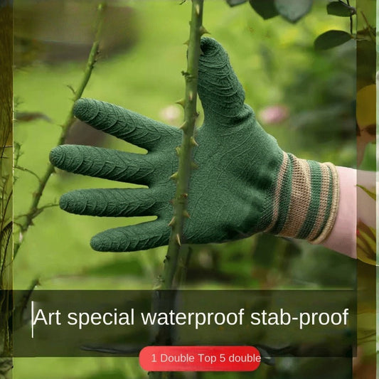 [Stab-Proof Gardening Gloves] 5 Pairs of Lightweight, Stab-Proof Gardening Gloves | Rubber Material, Wear-Resistant, Easy to Clean, Ideal for Flower Gardening and Landscape Planting
