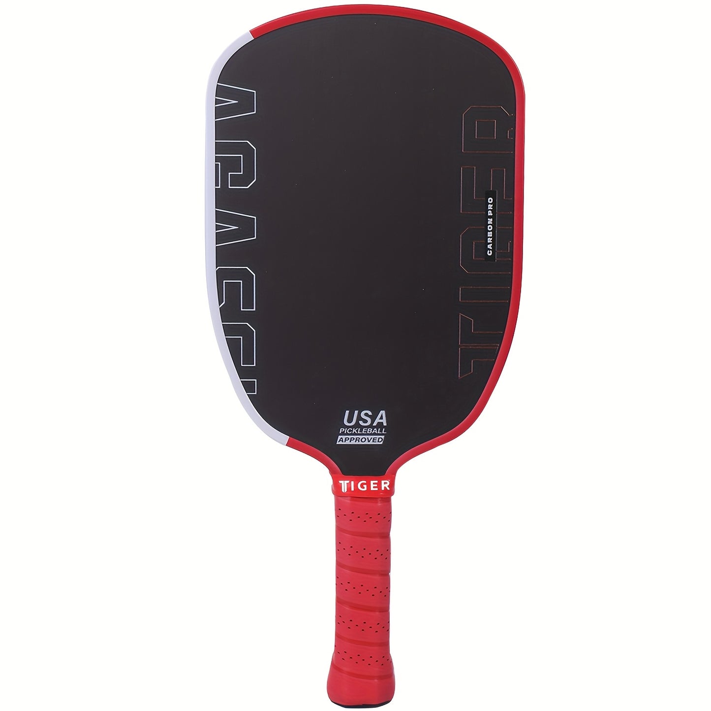 Carbon Fiber Agassi Pro 16mm Pickleball Paddle - T700 Thermoformed Carbon Fiber, Elongated Design for Spin, Power & Control, Carbon Friction Surface, Cold-Press Durable Construction - White/Red/Black, Gift for Men & Women, Re