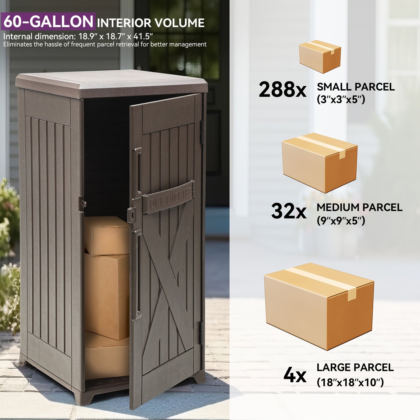 Outdoor Horizontal Storage Sheds w/o Shelf, Weather Resistant Resin Tool Shed, Multi-Opening Door for Storage of Bike, Trash Cans, Garden Tools, 35 cu ft, Waterproof, Lockable, Dark Gray