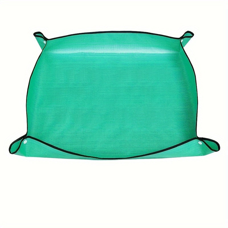 [Waterproof Gardening Mat] Durable Waterproof Gardening Mat - 32x32cm Green Circular Mat with Handles for Soil Changing, Ideal for Succulents, Flowers, and Vegetable Gardening