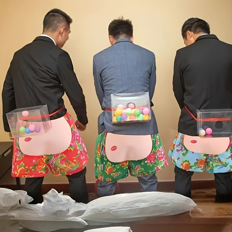 2 Sets of 60 Balls, Interactive Party Game with Two Boxes And Two Belts, Suitable for Happy Families, Outdoor And Indoor, Wedding Anniversary, Birthday, Summer Holiday Theme Party Fun And Halloween, Christmas Party Supplies,