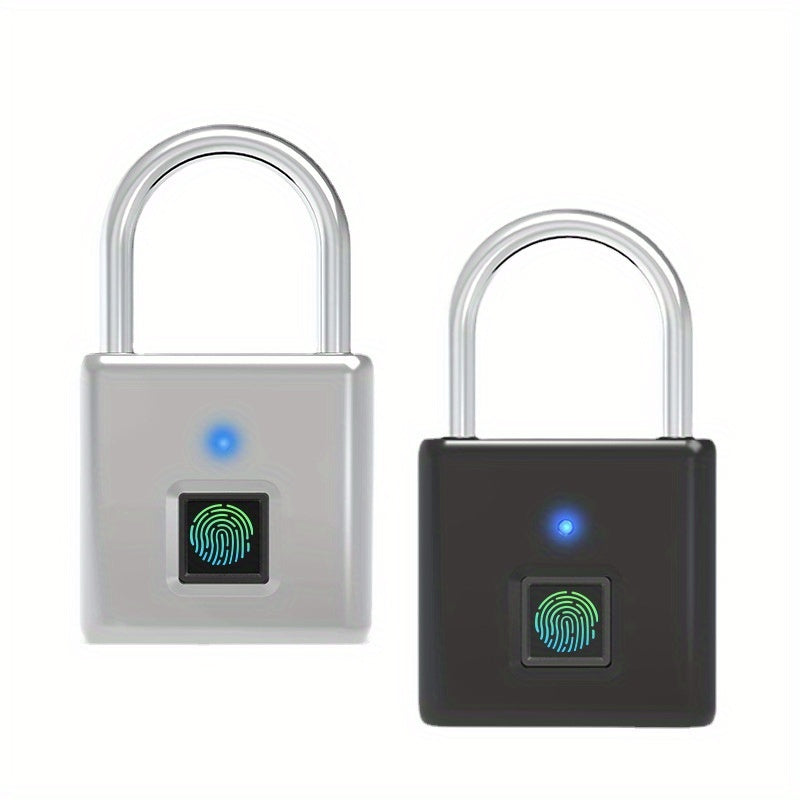 1pc Advanced Biometric Smart Padlock - Fingerprint Recognition, Zinc Alloy Construction,USB Rechargeable, Smart Life Home and Office Essential,Door Lock Security with Thumbprint Unlocking Technology, Portable Lock, Modern Loc