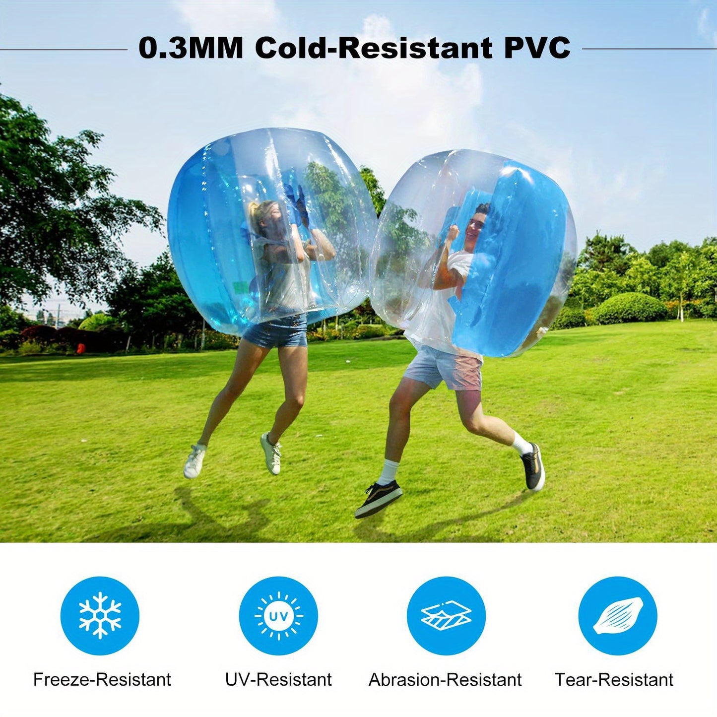 2pcs Bumper Sumo Ball Inflatable Bumper Balls for Adults Bumper Bubble Soccer Balls for Adults Sumo Football Zorb Human Hamster Ball Body for Outdoor Team Gaming Play Sport 47.5inch