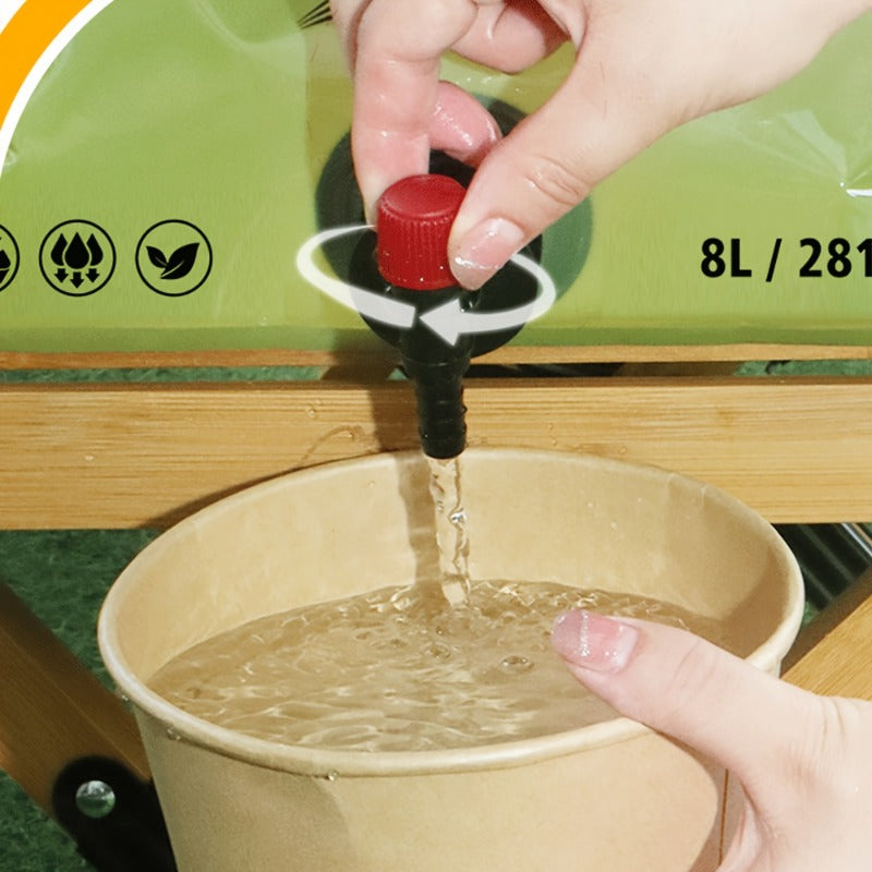 [Portable Water Bag] Thickened Foldable 8L/28oz PE Portable Water Bag with Faucet | Rectangular Design, Suitable for Outdoor Enthusiasts, Camping, Hiking, and Travel